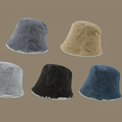 Vintage Solid Denim Bucket Hat