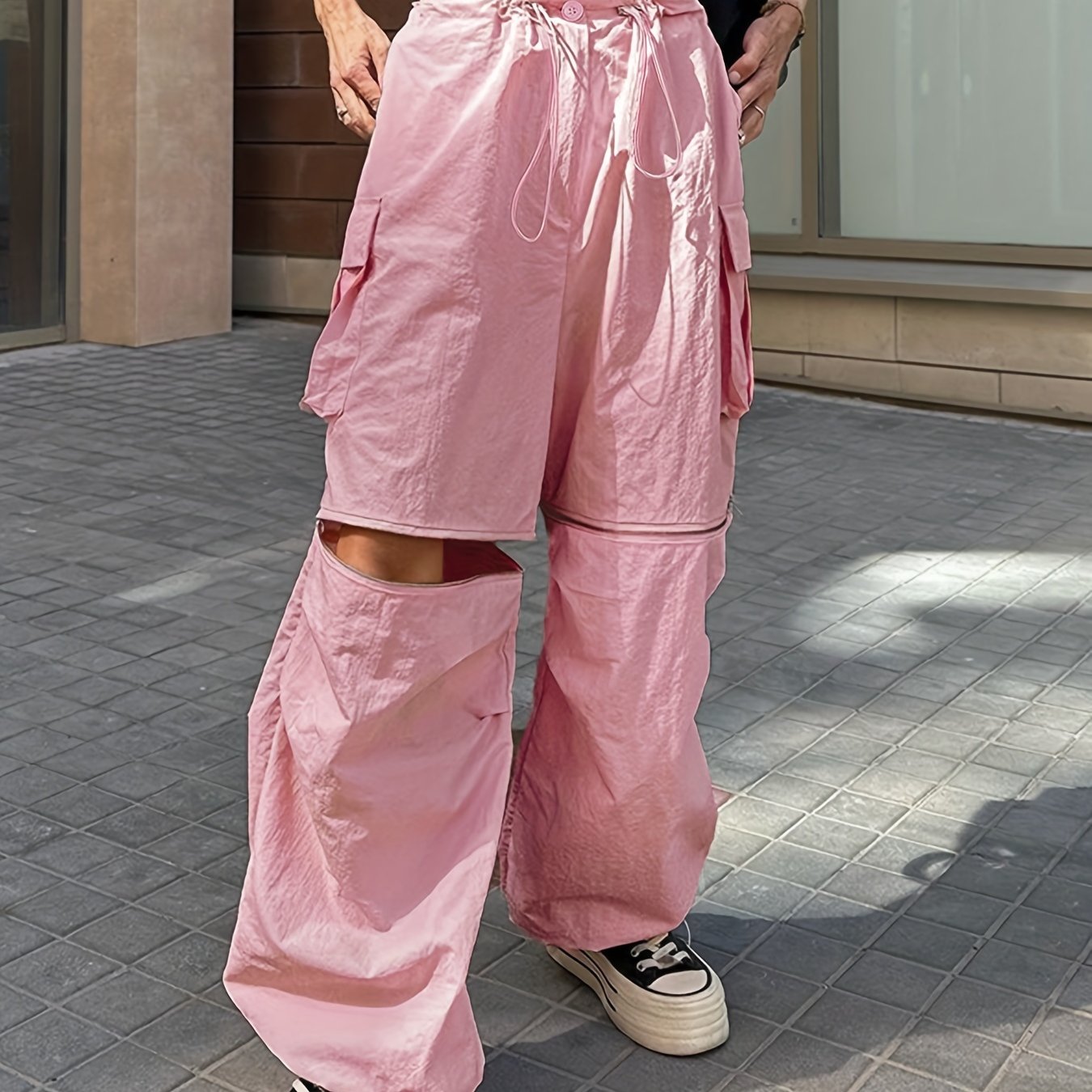 Loose Cargo Pants with Zip Pocket - Street Style