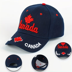 Unisex Sunshade Breathable Adjustable Baseball Cap With Maple Leaf Embroidery