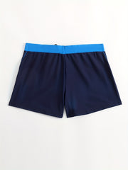 Quick drying Drawstring Men's Swim Trunks Block Board Shorts Swimwear