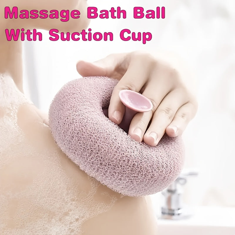 Massage Bath Ball With Suction Cup, Body Cleaning Brush