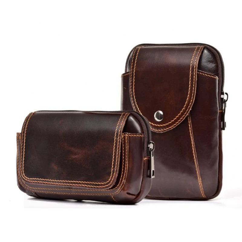 Leather Waist Packs Men Women Small Waist Bag 5.5 inch Waist Belt Pack 6 inch Ph