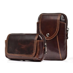 Leather Waist Packs Men Women Small Waist Bag 5.5 inch Waist Belt Pack 6 inch Ph