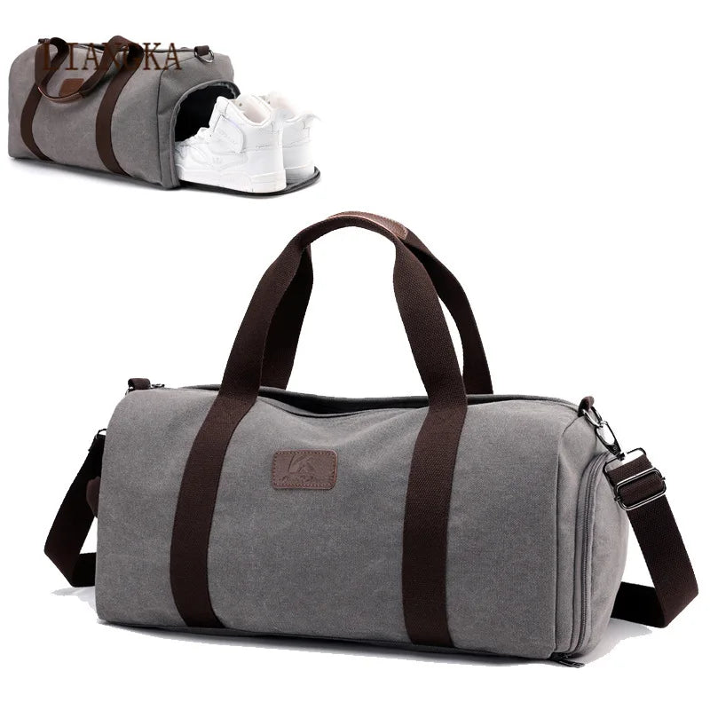 Canvas Travel Duffle Bag Men Outdoor Shoulder Bag