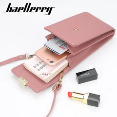 Mini Female Shoulder Bags with Phone Pocket, Custom Name Engraving