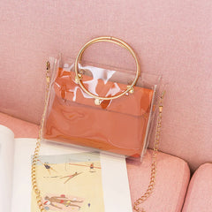 Clear PVC Jelly Women Bucket Bag Small Shoulder Chain Crossbody Messenger