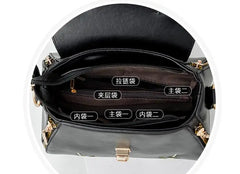 Embroidery Female PU Leather Hobos Handbags Lady's Shoulder Crossbody Bag