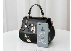 Embroidery Female PU Leather Hobos Handbags Lady's Shoulder Crossbody Bag