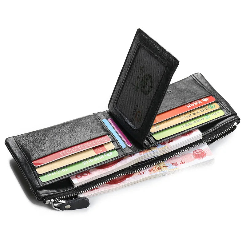 Europe Leather Wallets Zipper Purse for Man Male Purses Leather Men Wallets