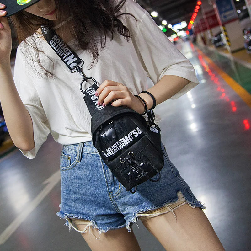 Fanny Letter Chest Pack Lightweight Unisex Wild Waist Pouch Travel Belt