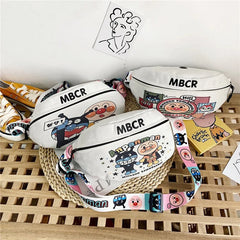 Cartoon Canvas Waist Bag Korea Waist Pack Case Shoulder Bag For Girl