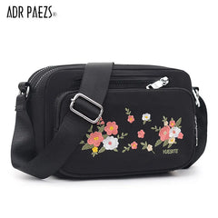 Floral Shoulder Bag Women Nylon Waterproof Soft Zipper Crossbody