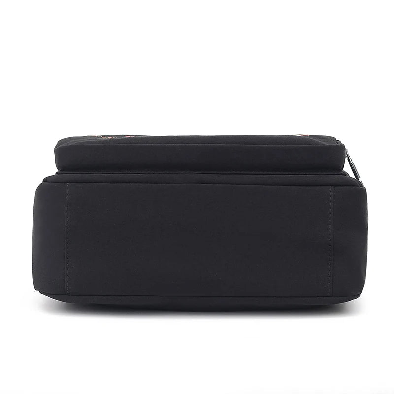 Floral Shoulder Bag Women Nylon Waterproof Soft Zipper Crossbody