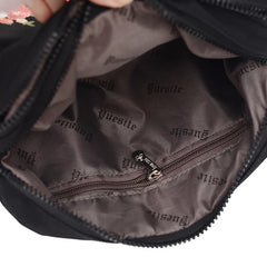 Floral Shoulder Bag Women Nylon Waterproof Soft Zipper Crossbody