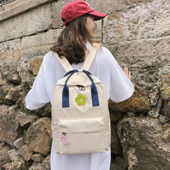 Women Backpack Flower Decoration Teenage Girl School Bag Waterproof