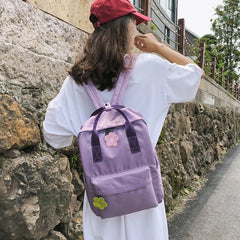 Women Backpack Flower Decoration Teenage Girl School Bag Waterproof