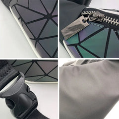Luminous Waist Bags Women Waist Fanny Packs Belt Bag Geometric Chest Handbag Pou