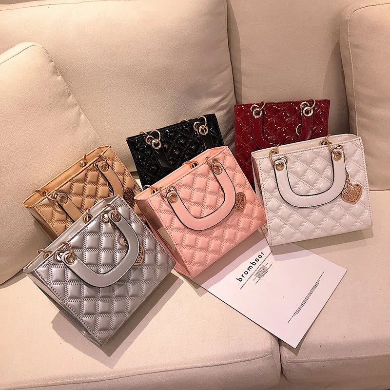 High Patent Leather Women's Handbag Chain Shoulder Messenger Bag