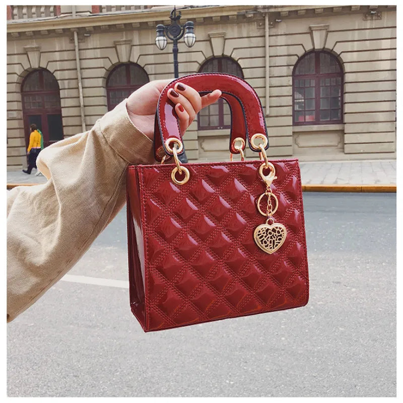 High Patent Leather Women's Handbag Chain Shoulder Messenger Bag