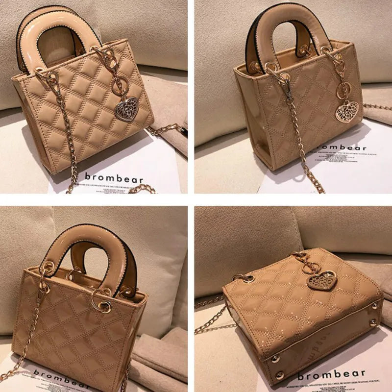 High Patent Leather Women's Handbag Chain Shoulder Messenger Bag