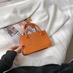 Purse Print Pattern Small Square Bags Women PU Leather Shoulder Bag Tote