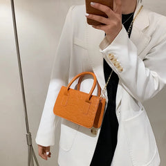 Purse Print Pattern Small Square Bags Women PU Leather Shoulder Bag Tote
