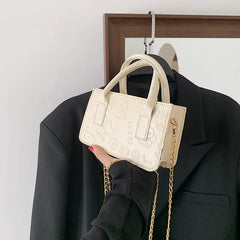 Purse Print Pattern Small Square Bags Women PU Leather Shoulder Bag Tote