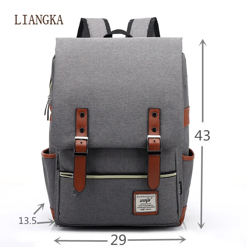 Vintage Laptop Backpack Women Canvas Bags canvas Travel Leisure Backpack