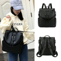 Teen Girls PU Leather Backpack School Shoulder Bag