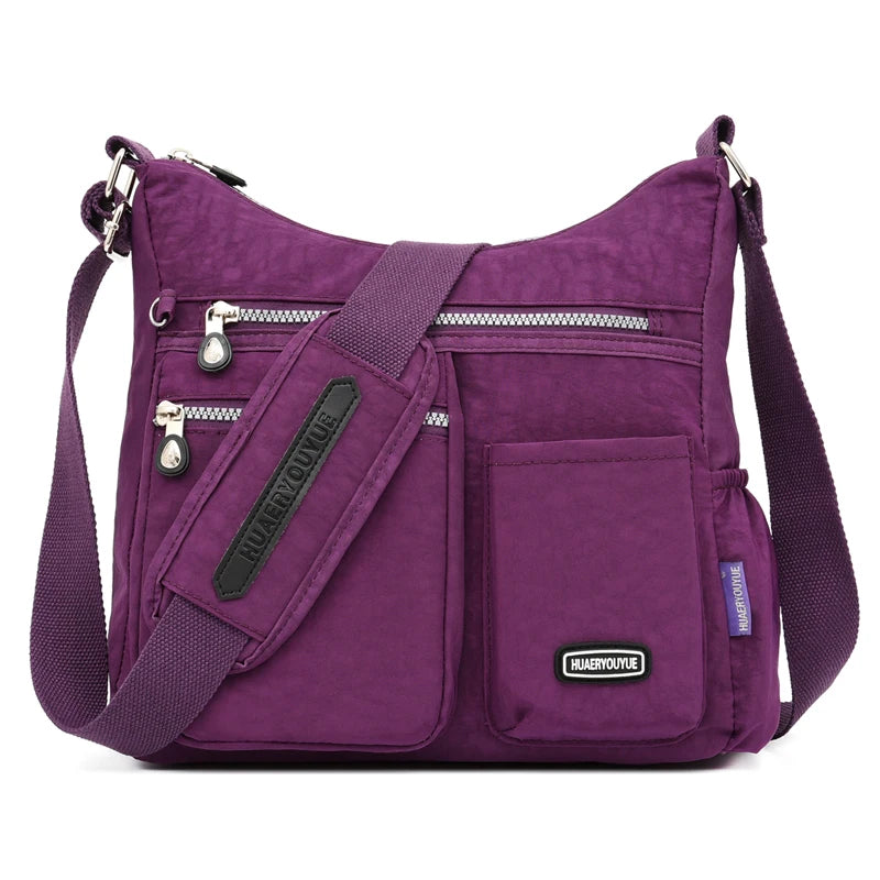 Women Shoulder Messenger Bag Nylon Lightweight Waterproof Zipper Travel Crossbod