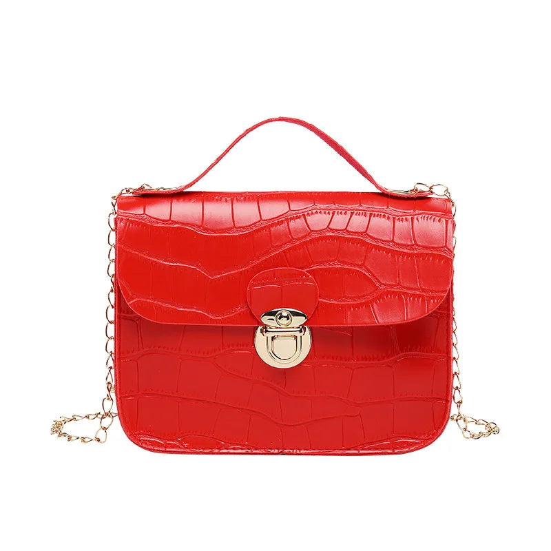 Women Crocodile Pattern Crossbody Bag Lightweight Shoulder Handbag