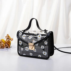Women Daisy Pattern Shoulder Bag Chain Strap Messenger Handbag Tote