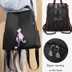 Women's Anti-theft Backpack Black/Grey Travel Shoulder Bag