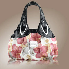 Women PU Leather Handbag Tote Bag Satchel -Dream Safflower