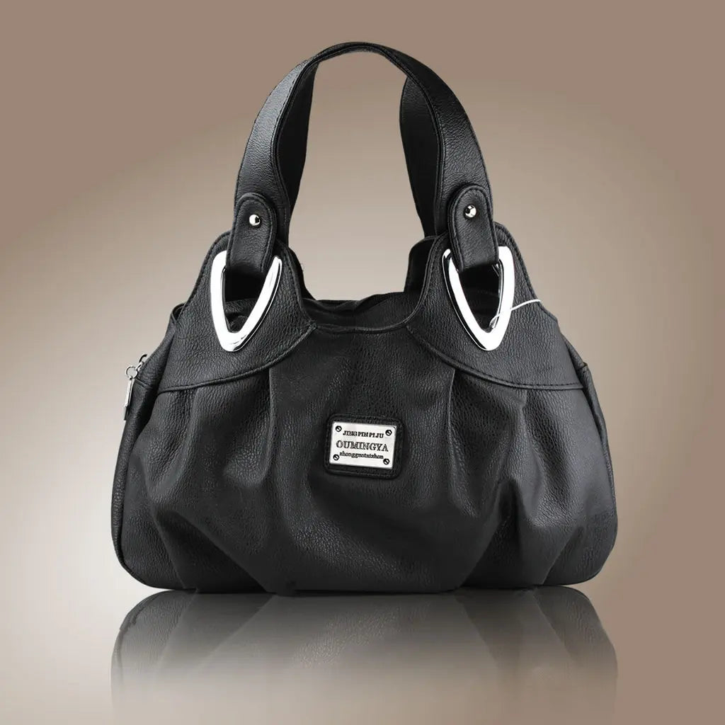 Women PU Leather Handbag Tote Bag Satchel -Dream Safflower
