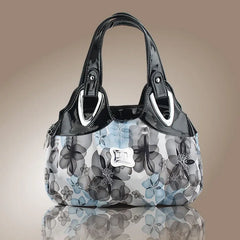 Women PU Leather Handbag Tote Bag Satchel -Dream Safflower
