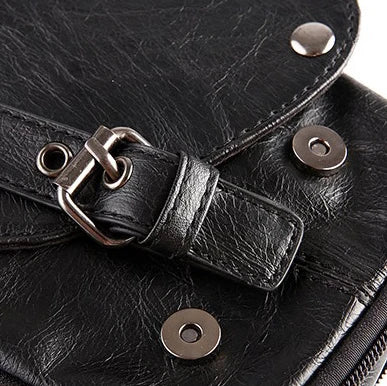 Men Waterproof Leather Waist Pack Zipper Bag Cross-body Handbag