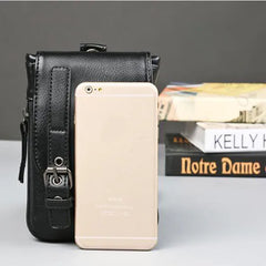 Men Waterproof Leather Waist Pack Zipper Bag Cross-body Handbag