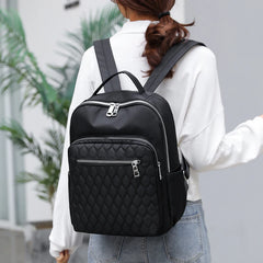 Female Preppy Style Plaid Nylon Backpack Women High Quality Laptop Bags