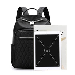 Female Preppy Style Plaid Nylon Backpack Women High Quality Laptop Bags