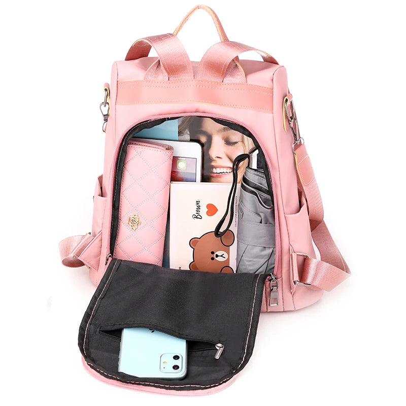 High Leather Women Backpack Anti-theft Travel Backpack Women Large Capacity