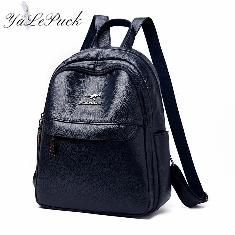 Women Leather Backpacks Shoulder Bag High Capacity Travel Girls School Bags