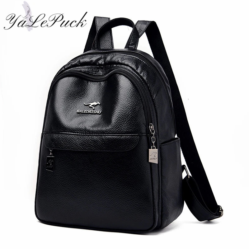 Women Leather Backpacks Shoulder Bag High Capacity Travel Girls School Bags