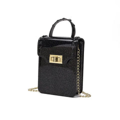 PVC Jelly Bag for Women Candy Phone Flap Bag Metal Chain Messenger Bag