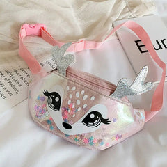 Kids Elk Print Waist Fanny Pack Belt Pouch 5 Colors