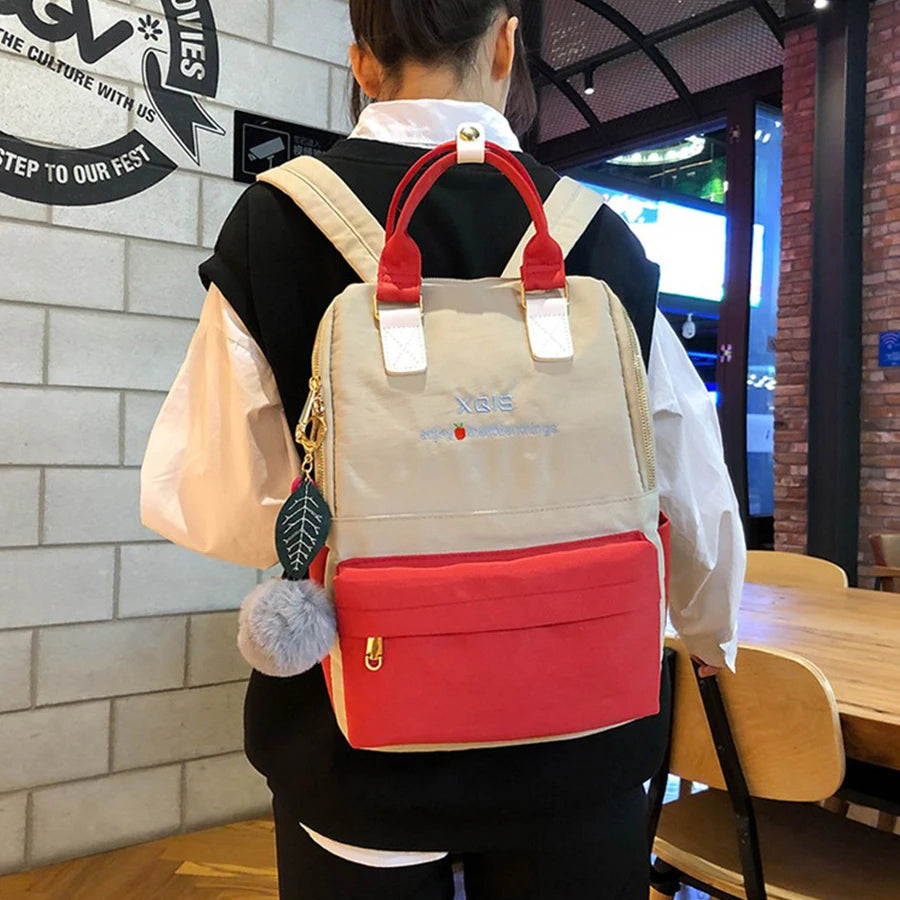 Women Backpack Waterproof Nylon Travel Backpacks Zipper Schoolbag