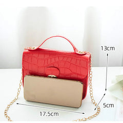 Crocodile Pattern Small Square Bag Shoulder Bags for Women