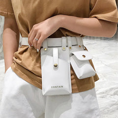 Women's Leather Belt Bag Shoulder Chest Fanny Pack