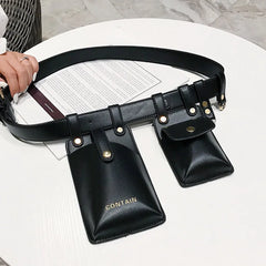 Women's Leather Belt Bag Shoulder Chest Fanny Pack