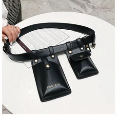 Women's Leather Belt Bag Shoulder Chest Fanny Pack
